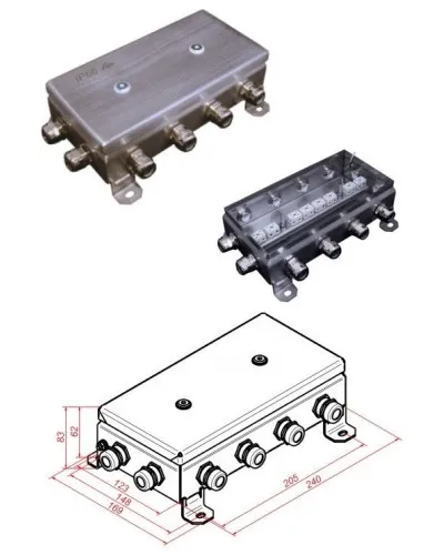 КМ-О (16к)-IP66-1224, 12 вводов, нержавейка: Коробка монтажная огнестойкая в Новосибирске