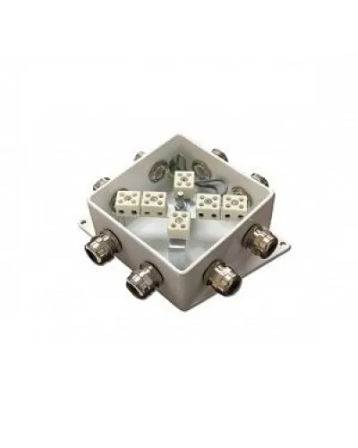 КМ-О (12к*10,0)-IP66-120х120, шесть вводов: Коробка монтажная огнестойкая в Новосибирске