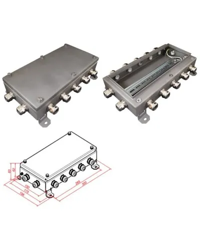 КМ IP66-1530, 12 вводов, нержавейка. Коробка монтажная электротехническая. Гефест в Новосибирске