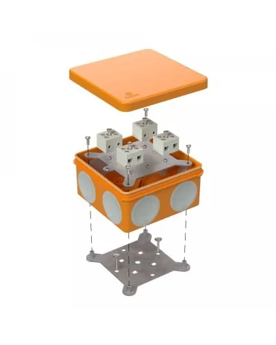 Коробка огнестойкая 100х100х50 (60-0300-FR2.5-8). Коробка огнестойкая для открытой установки. Промрукав в Новосибирске